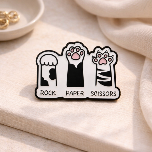 Rock, Paper, Scissors Enamel Pin