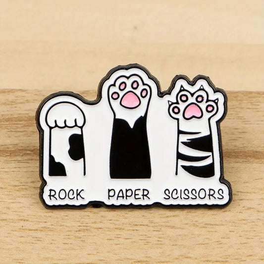 Rock, Paper, Scissors Cat Paws - Lapel Pin