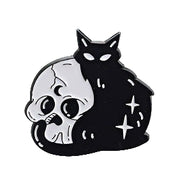Cat & Skull Enamel Pin