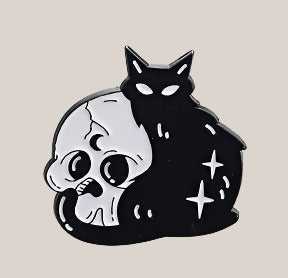 Cat & Skull - Lapel Pin
