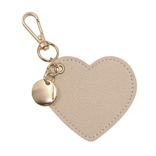 Personalised Heart-Shaped PU Leather Keychain