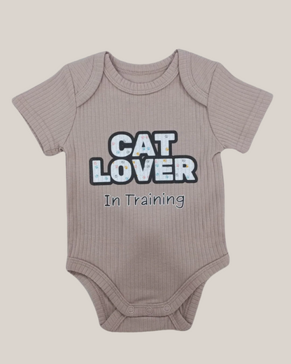 Cat Lover, In Training - Organic Cotton Baby Babysuit