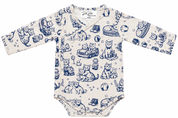 Baby Vintage Paw Bamboo Cat Bodysuit