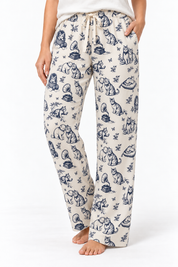 Vintage Paw Bamboo Cat Pyjama Pants