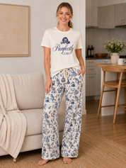 Vintage Paw Bamboo Cat Pyjama Set
