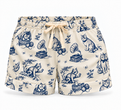 Vintage Paw Cotton Cat Pyjama Shorts
