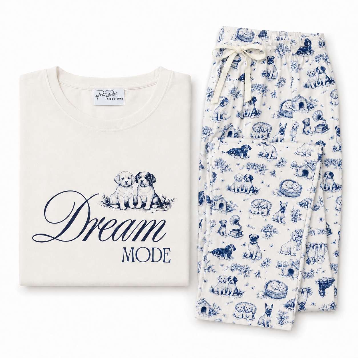 Vintage Paw Bamboo Dog Pyjama Set