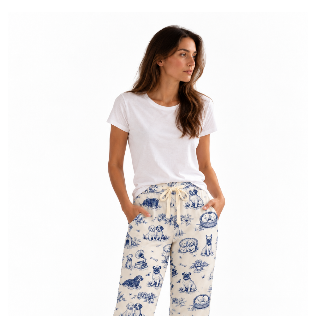 Vintage Paw Bamboo Dog Pyjama Pants