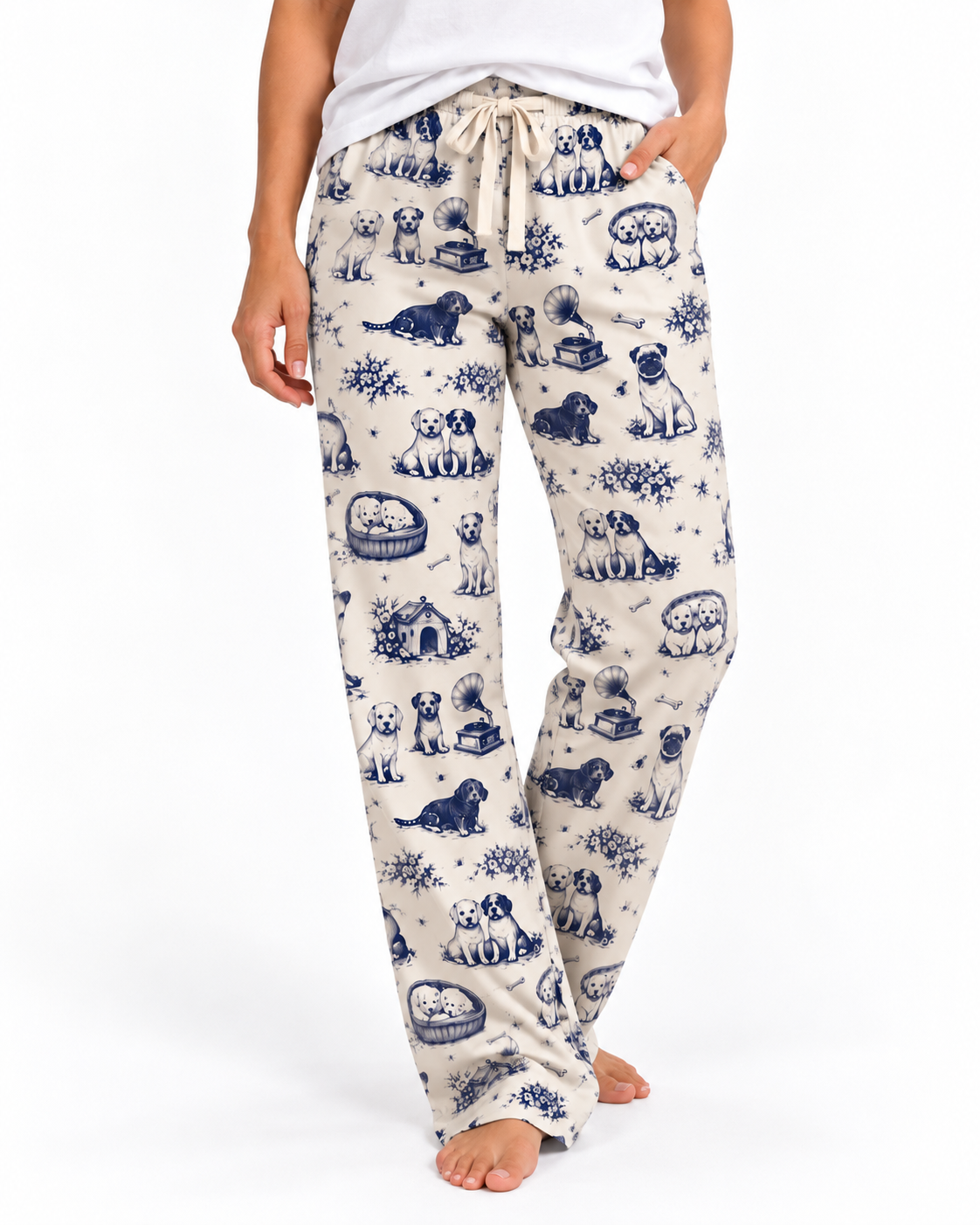 Vintage Paw Cotton Dog Pyjama Pants