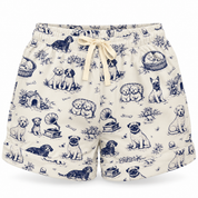 Vintage Paw Cotton Dog Pyjama Shorts