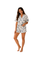 Vintage Paw Cotton Dog Pyjama Set
