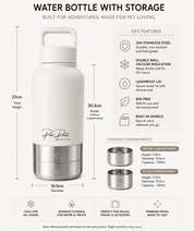 Insulated Water Bottle with Storage (Cream)