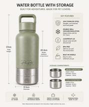 Insulated Water Bottle with Storage (Sage Green)