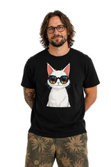Cool White Cat Heavyweight Tee