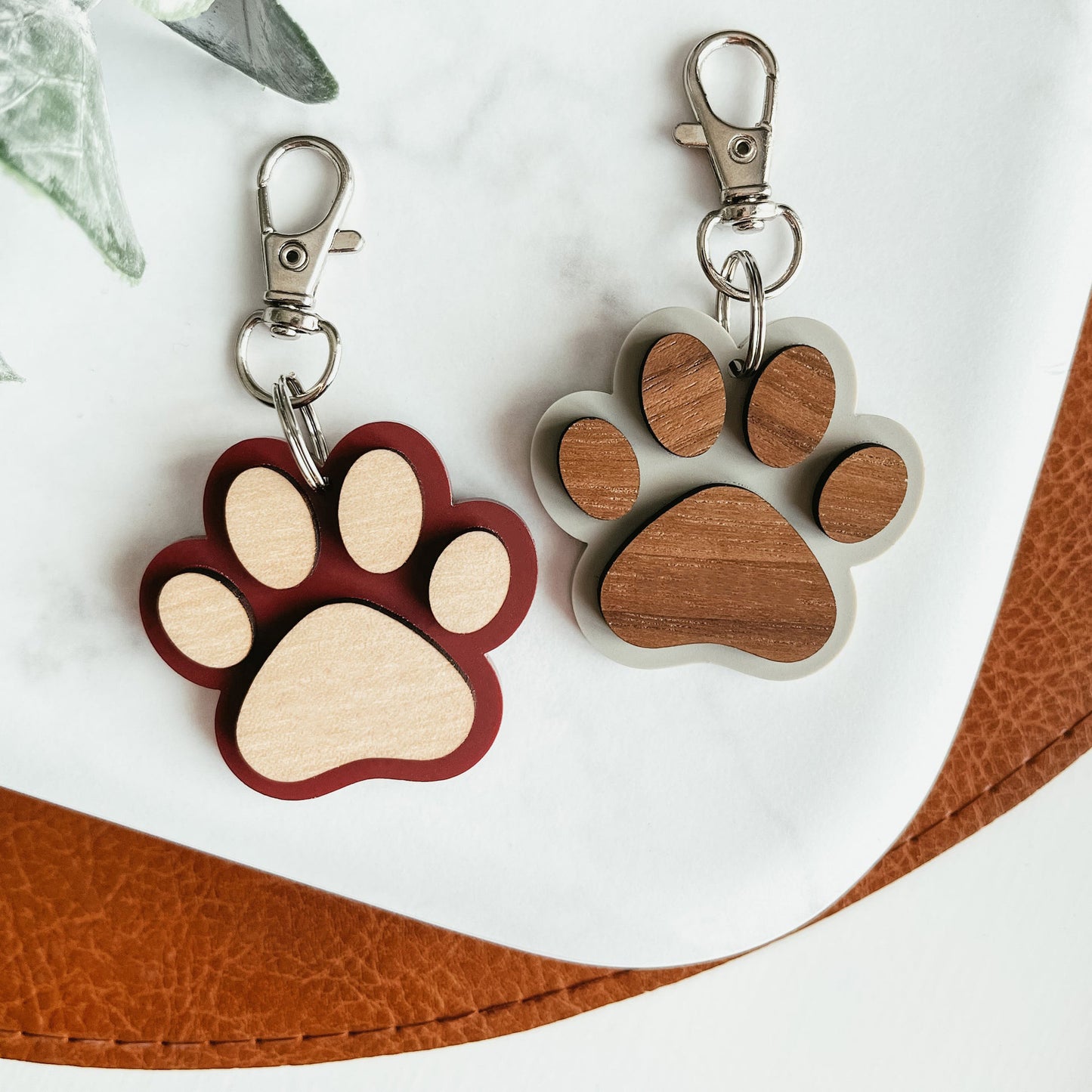 Engravable Paw Print Keychain