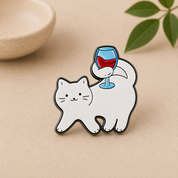 Wine O'Clock Cat Enamel Pin