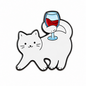 Wine O'Clock Cat Enamel Pin