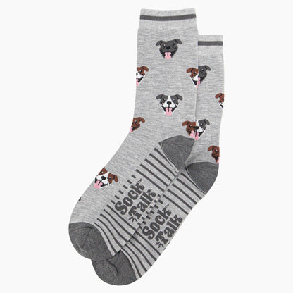Grey, Staffy Bull Terrier - Men's Bamboo Socks