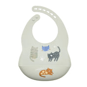 Four Cats Silicone Baby Bib with Catcher