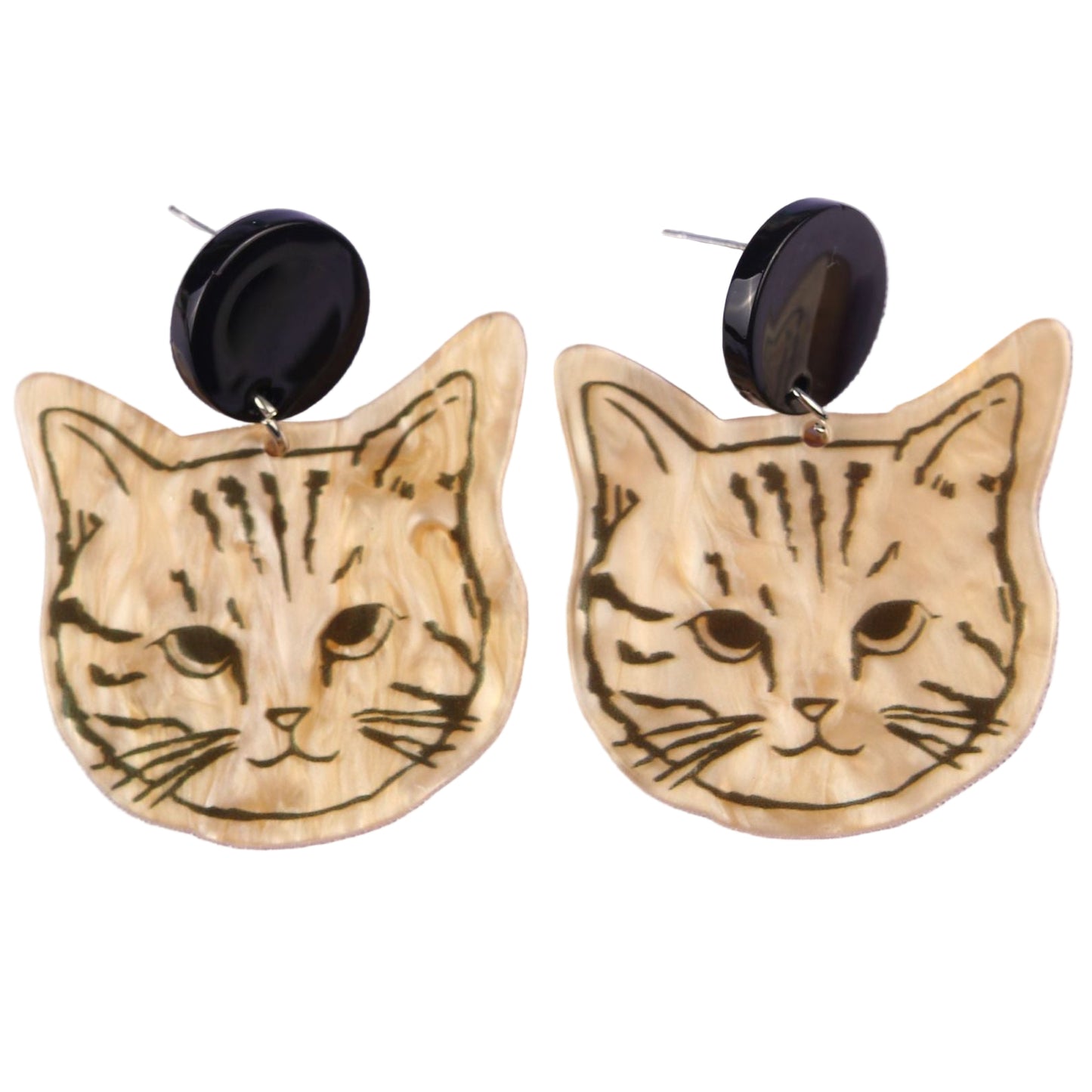Cartoon Cat Acrylic Stud Earrings