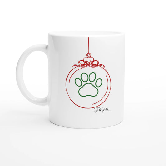 Paw Print Bauble Christmas - 325ml Ceramic Mug
