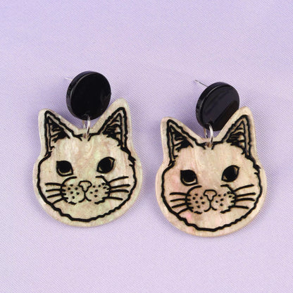 Cartoon Cat Acrylic Stud Earrings