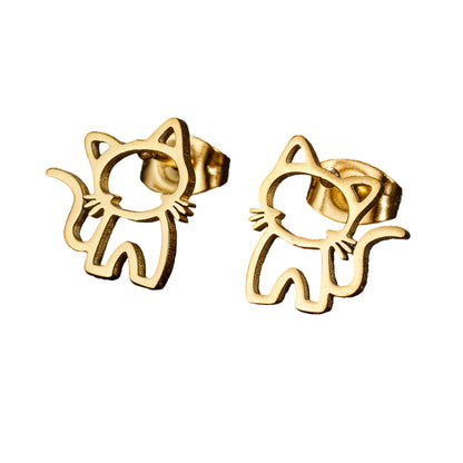 Women's Cat Outline Earrings