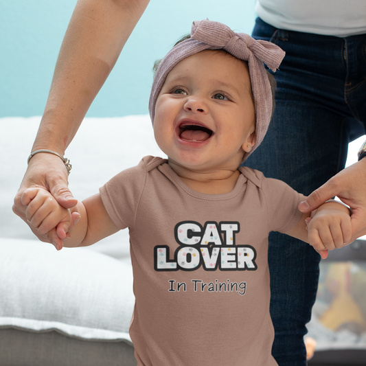 Cat Lover, In Training - Organic Cotton Baby Babysuit