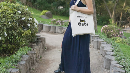 Introverted But Willing To Discuss Cats - Premium Tote Bag