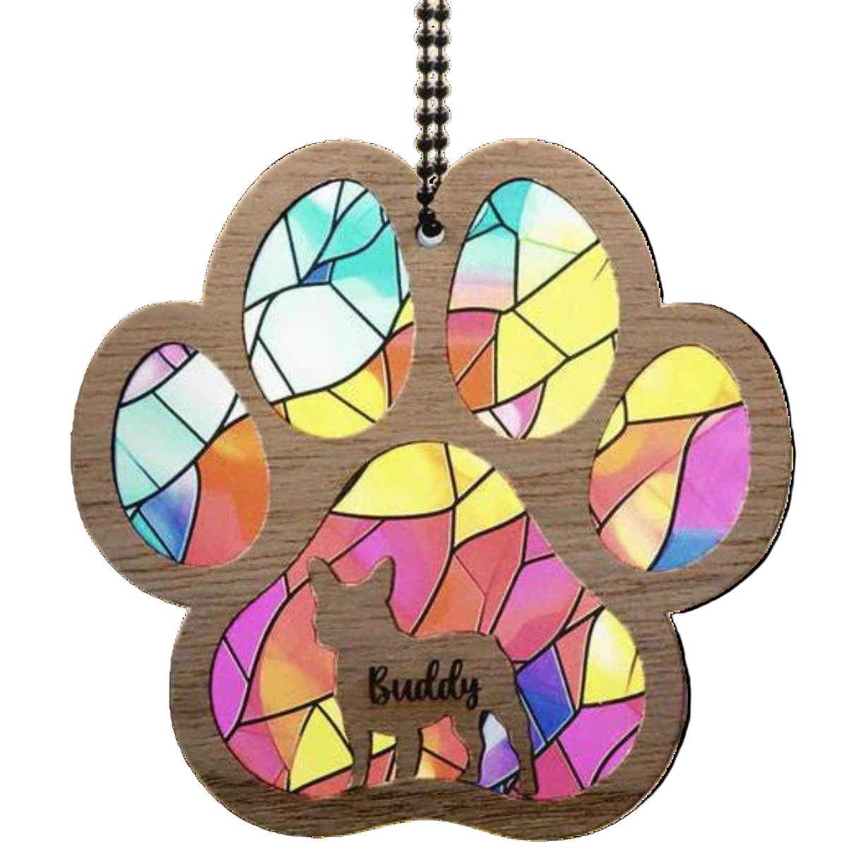 Personalised Suncatcher Paw Ornament