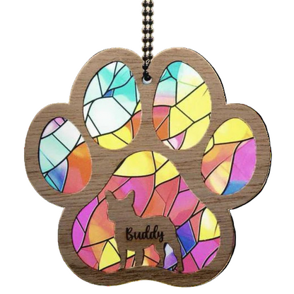 Personalised Suncatcher Paw Ornament