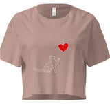 Cat Playful Heart Crop Top